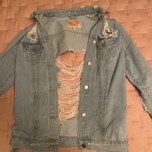 Gianni Bini Distressed Denim Jacket